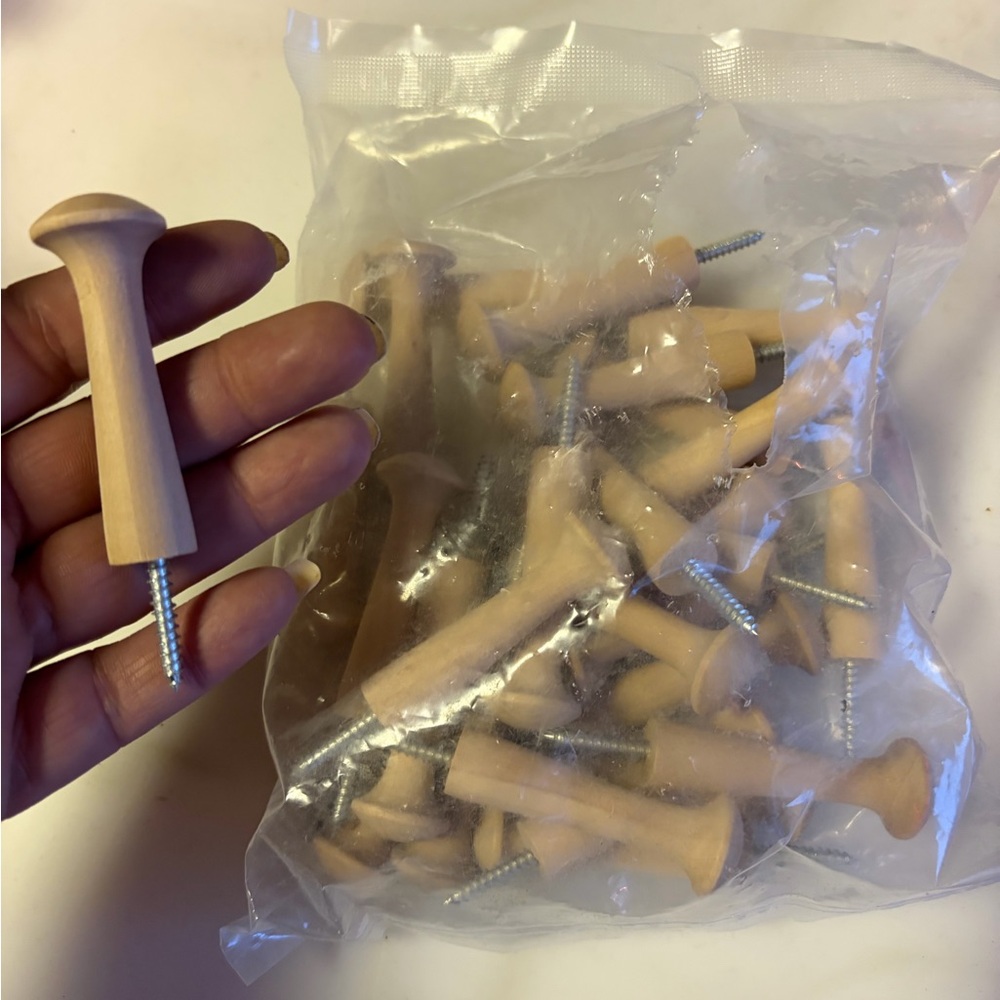 3 for $10 Wooden hat or coat hangers with Screws